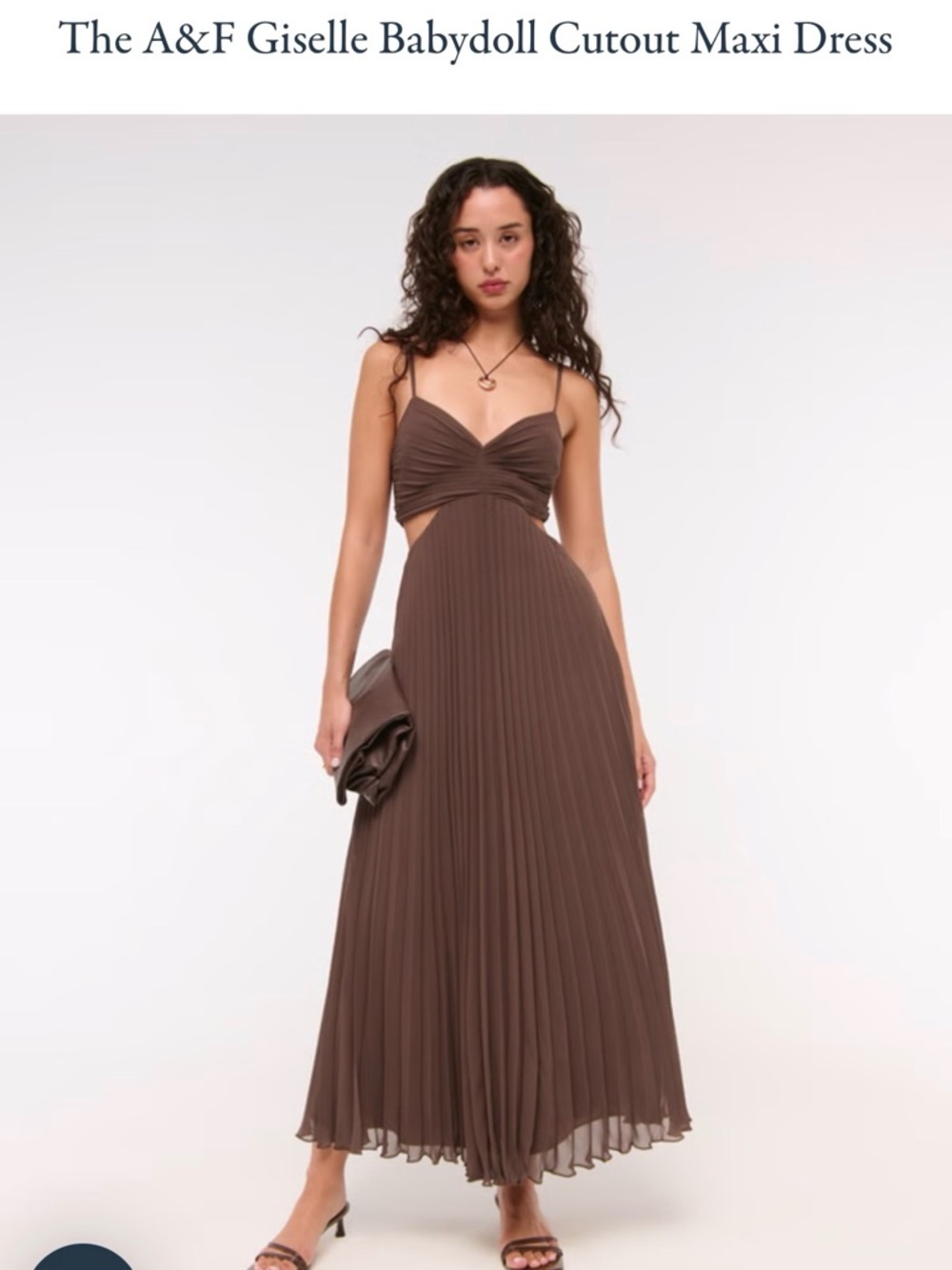 Abercrombie & Fitch Brown Giselle Babydoll Cutout Maxi Dress